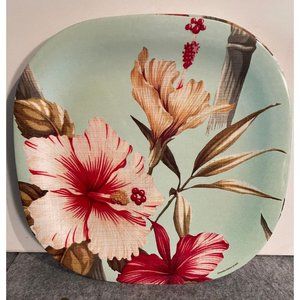Set of 4 Presidio 2001 Hawaiian  Fabric Print on Melamine Plates from Bed ,Bath